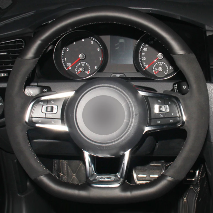 Черная натуральная кожа черная замша для Volkswagen Golf 7 GTI R MK7 VW Polo Scirocco 2015 2016|Чехлы на