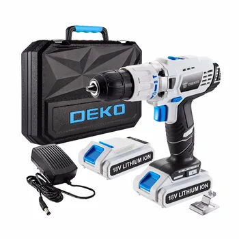 DEKO GCD18DU3 Electric Screwdriver Cordless Drill Impact Drill Power Driver 18-Volt DC Lithium-Ion Battery 13mm 50N.m 2-Speed