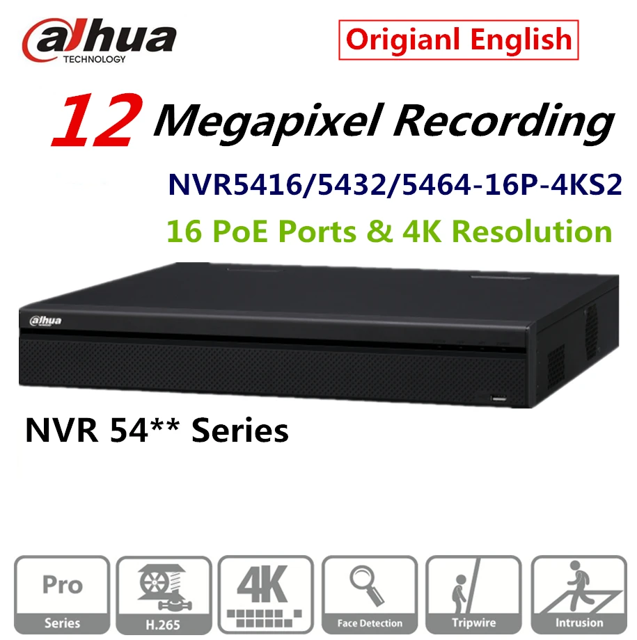 

DaHua Surveillance Video Recorder 16/32/64CH 1.5U 4K Network Video Recorder NVR5416-16P-4KS2 NVR5432-16P-4KS2 NVR5464-16P-4KS2