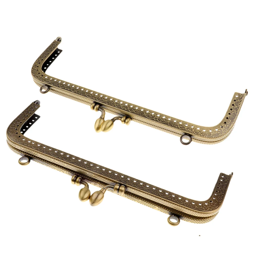 2xMetal Purse Frame Clutch Bag Kiss Clasp Rectangle Lock DIY Craft Handmade | Дом и сад