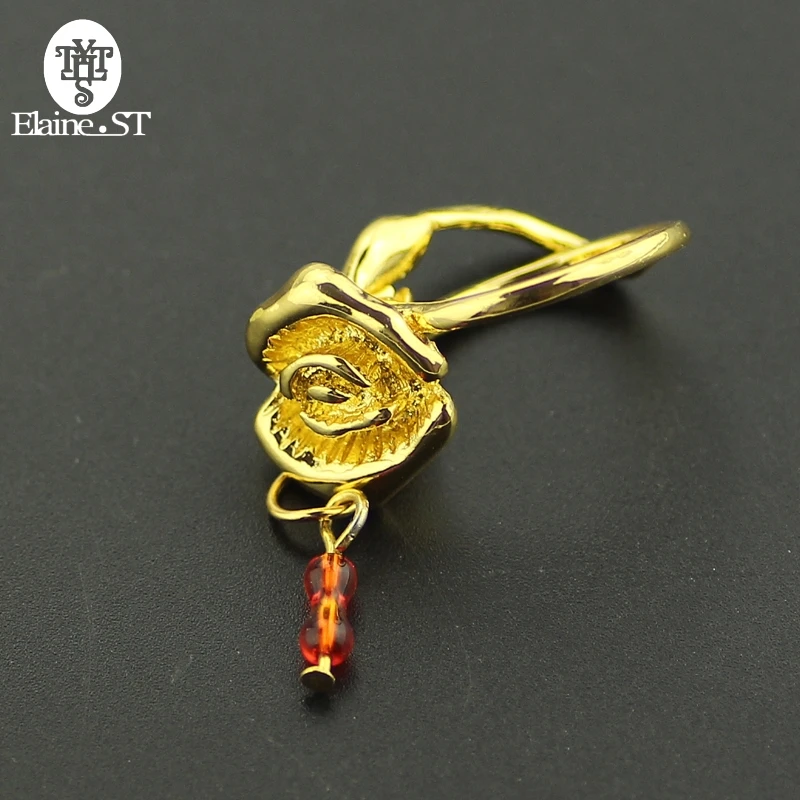 Wholesale Beauty and The Beast Rose Design Engagement Ring Gold Color