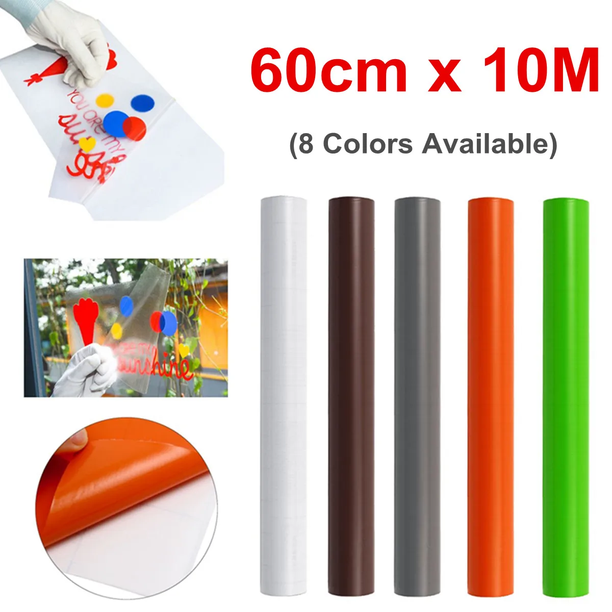 

8 Color Self Adhesive Roll Waterproof Cutting Plotter Prints Outdoor Sticky Vinyl Wall Sticker With Glue For Outdoor Advertising