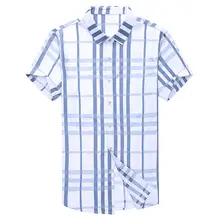 Высококачественная Мужская рубашка в клетку с коротким рукавом, летняя одежда, деловые рубашки в повседневном стиле, большие размеры 4XL