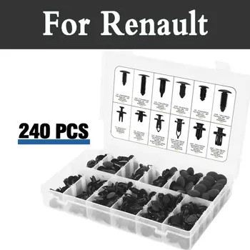 

240pcs Push Retainer Kit Assortment Of Retainers Plastic Storage Case For Renault Laguna Latitude Logan Megane Safrane Sandero