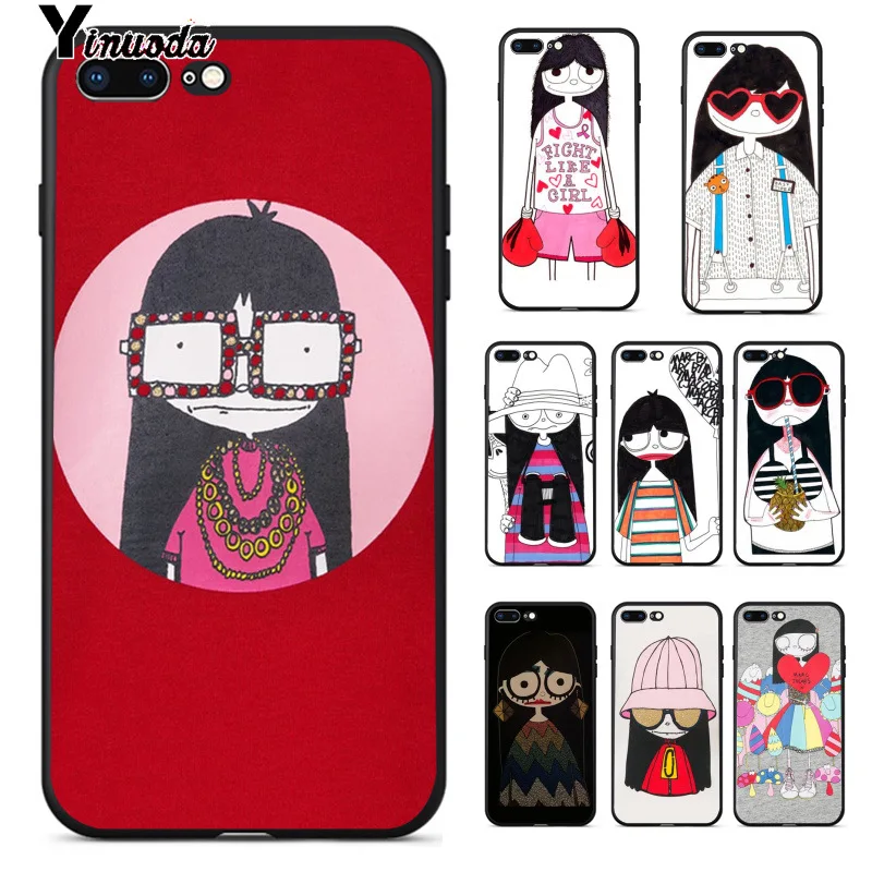 

Yinuoda Cute Girl Marc Jacobs Soft Silicone Soft TPU Phone Case for Apple iPhone 8 7 6 6S Plus X XS MAX 5 5S SE XR Cellphones