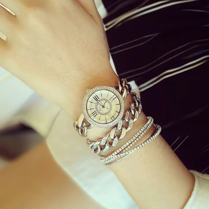 

2017 New Women Watches Dual Bracelet Luxury Diamond Elegant Dress Watches Ladies Wrist Watches Relogios Femininos saat ZDJ