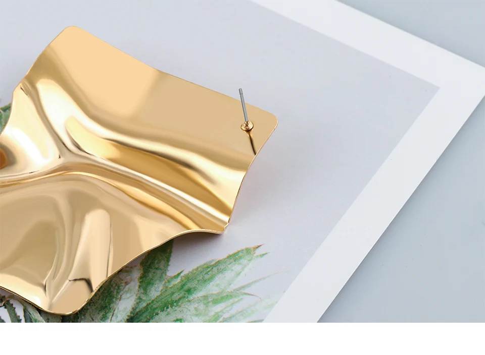 VCORM новые винтажные золотые Висячие серьги для женщин массивные геометрические неровные металлические висячие серьги femme модные ювелирные изделия