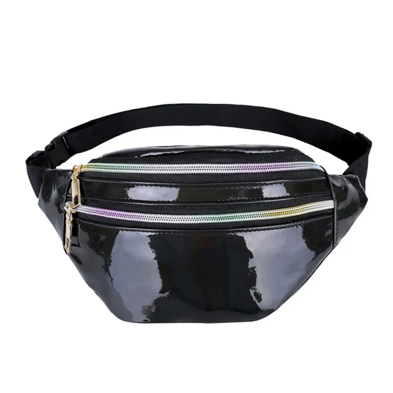 NIBESSER, женская сумка на ногу в стиле панк, светоотражающая сумка на плечо, женская сумка на пояс, женская сумка - Цвет: black