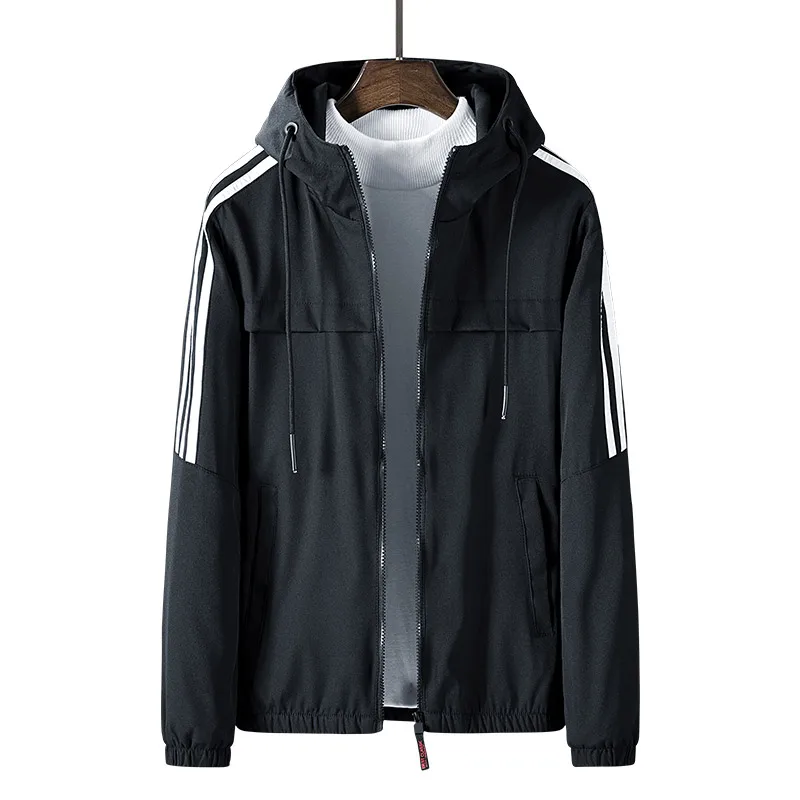 Paragraph Lang Legendary new jacket men, jacket men hooded striped decoration,jacket men standard conventional,jacket polyester