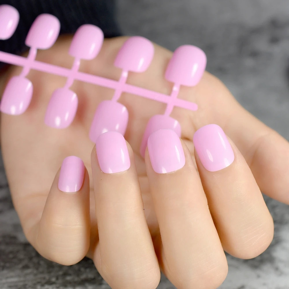 5 Colors Set Fake Nail Tips For Child Candy False Nails Pink 5 Colors Set Fake Nail Tips For Child Candy False Nails Pink Red Black Full Cover Art Little S Children Kids In From Beauty