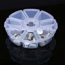 Прозрачный круглый ящик для хранения пластиковый мини-ящик для инструментов электронные компоненты винты контейнер