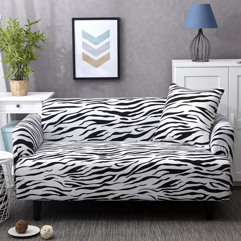 Zebra Color Living Room Sofa Cover Slipcover Elastic Convert Zebra Color Living Room Sofa Cover