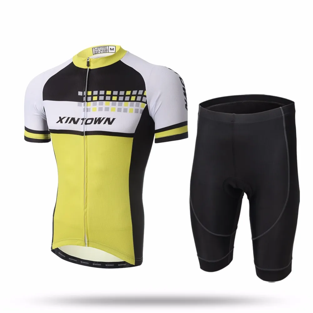 

XINTOWN Breathable Anti-Sweat Short Sleeve Cycling Sets Clothes Jerseys Bib Shorts Bike Ropa Ciclismo Bicycle Jerseys QIYOUHUANG