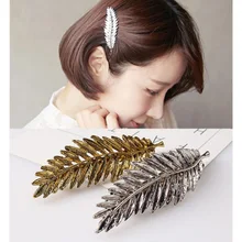 1 Pc Elegant Women Gold Silver Women Feather Leaf Leaves Barrette Hairpin Hair Clip Barrette Headwear Triangle Hair Accessories 1 Pc Elegant Women Gold Silver Women Feather Leaf Leaves Barrette Hairpin Hair Clip Barrette Headwear Triangle Hair Accessories