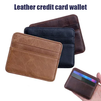 

Wallet Men Luxury Brand Men Slim Minimalist Front Pocket Wallet Leather Credit Card ID Holder Purse Male Leather Money Bag
