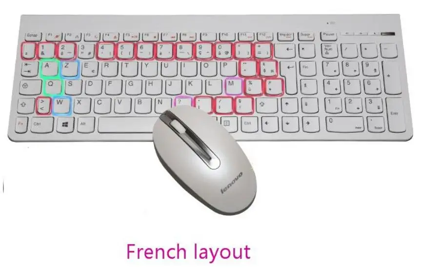 Оригинальные SK-8861 Кнопка шоколад 2.4 ГГц Беспроводной французский AZERTY раскладка клавиатуры и мыши для Lenovo ПК и все в-одном ПК