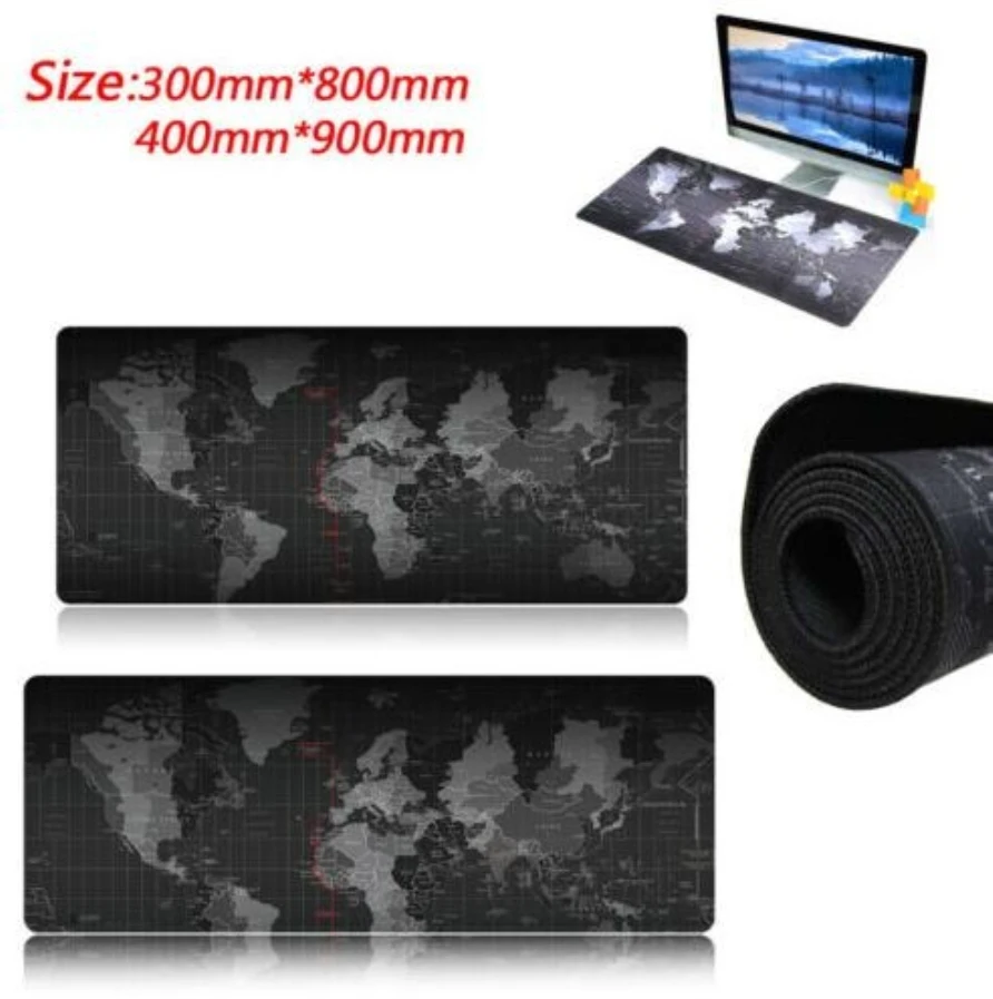 

800x400/700x300/800x300/600x300mm World Map Locking Edge Mouse Pad Gamer Large Size Computer Keyboard Mat Table Gaming Mousepad