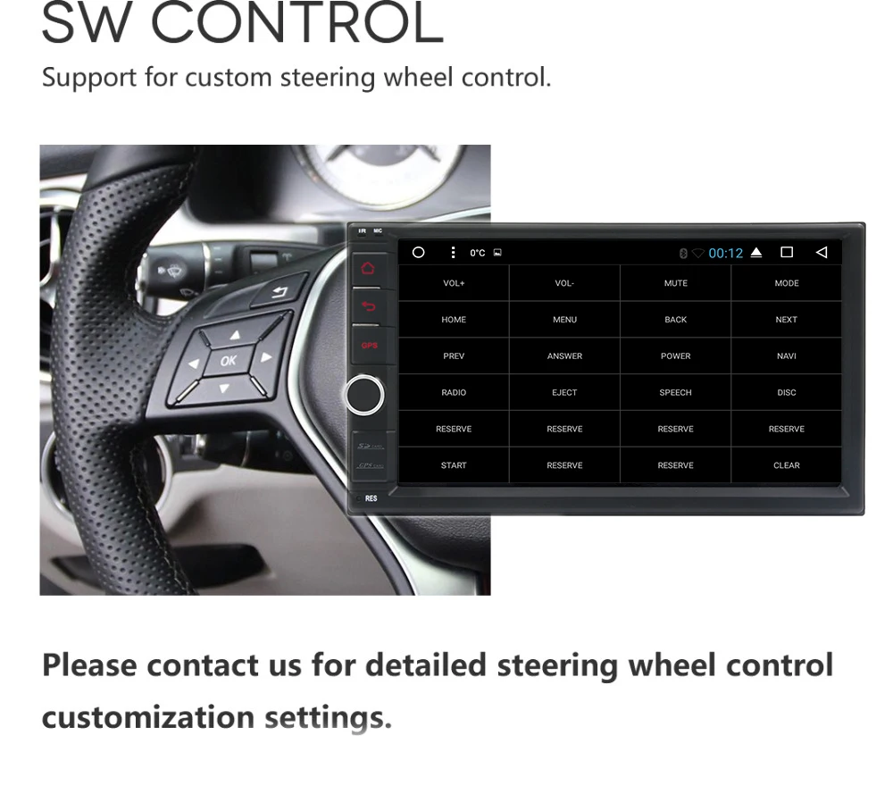 Sale Android 9.0 car stereo 2 double din player gps nav wifi 7" touch screen In dash head unit Universal 1024*600 13