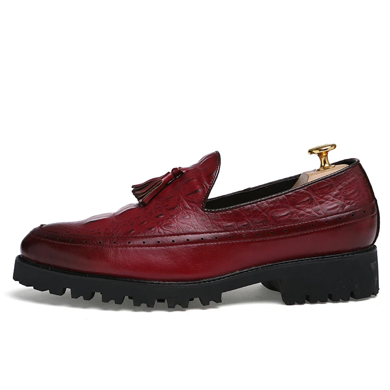men fashion shoes leather luxury brand italian formal tassel dress footwear designer snake skin platform oxford shoes for men (18)