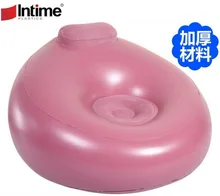 105x105x69cm Fashion flocking pvc inflatable lazy sofa household single sofa, pink round backrest bean bag chair