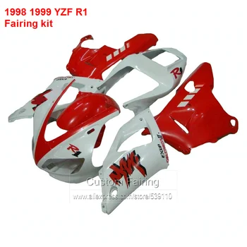 

White Fairings For YAMAHA YZF R1 98 99 ( Red ) 1998 1999 Fairing kit +7gifts HY50
