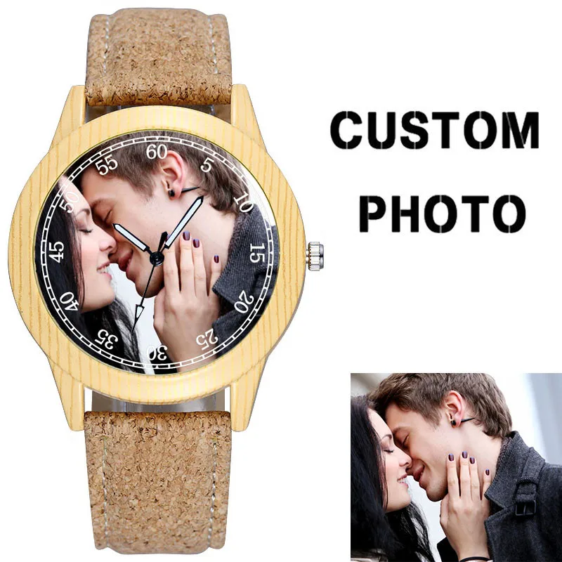 

CL011 OEM Cheap Ladies Bamboo Wooden Watch Custom Photo Women Watch Name Printed Custom Your Own Watch Dial Reloj con foto