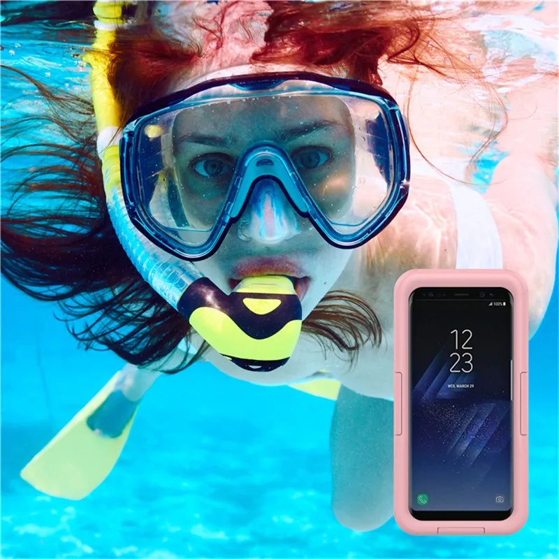 Koop Waterdichte Zwemmen Ski euml;n Duiken IP68 Telefoon TPU 6 m Diepe Water Vuil Schokbestendig Telefoon Cover Voor Samsung Mobilephone