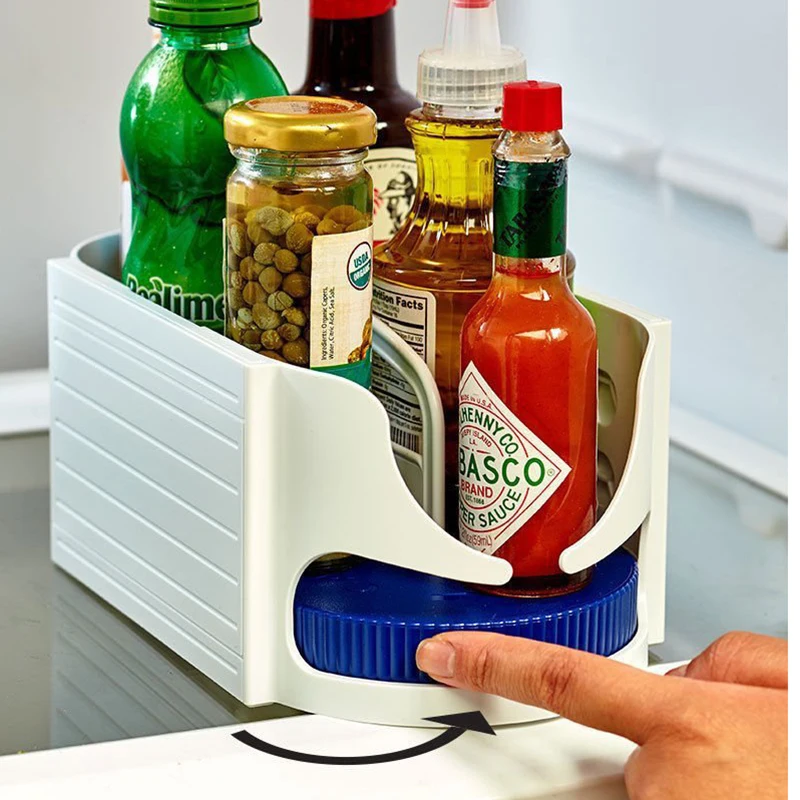 

Food Storage Container Roller Rotating Storage Box Bathroom Multi-function Rack Swivel Organizer Kitchen Plastic Container