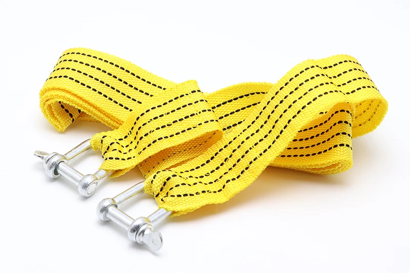 أعلى جودة آمنة 3 متر 5 طن العالمي Flsorescence سحب سيارة كابل سحب الشريط حبل مع خطاف