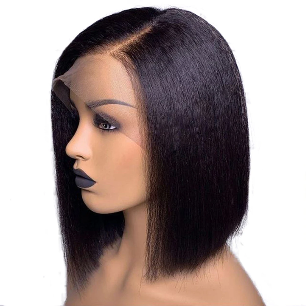 Eversilky Short Bob Silk Top Wig Lace Front Human Hair Wigs Preplucked