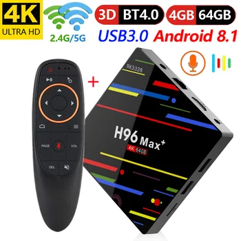 

goodcee H96Max+ Android 8.1 OS Smart TV Box 4GB 32GB 64GB RK3328 2.4G/5GHz WIFI IPTV 4K HD Google voice control set top box H96