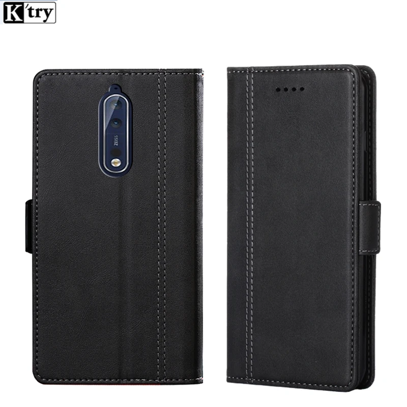 

K'try Phone Bags Case For Nokia 8 Cover Quality Picks Dirt Resistant Luxury PU leather Coque 5.3" Wallet Flip Case For Nokia 8