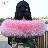 100% bufanda de Cuello de piel de mapache Real Natural para mujer, abrigo de invierno, gorro, bufandas cálidas de moda ► Foto 2/6
