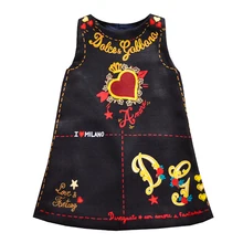 Элегантное платье для девочек; сезон весна-лето; модное платье принцессы с цветочной вышивкой для девочек; нарядная одежда для маленьких девочек; От 2 до 9 лет