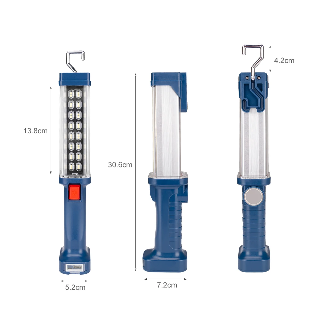 COB светодиодный светильник-вспышка Магнитный рабочий светильник USB Перезаряжаемый фонарь с поворотным крюком подвесной светильник внешний аккумулятор для автомобиля ремонт и обслуживание