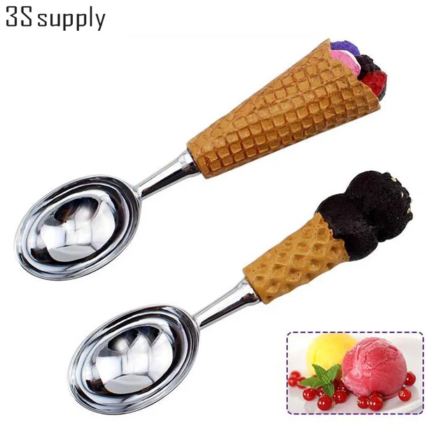 1Pc Novelty Chocolate Resin Handle Metal Ice Cream Scoop / Spoon Ice