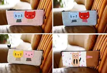 Moda hot bonito lovely mini caneta caso saco de lona cosméticos maquiagem caso escova