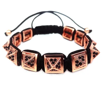 

High Quality Fashion Zirconia Jewelry Spike Bracelet Men Rose Gold Bracelets for Women Best Friend Gift Pulseira Feminina