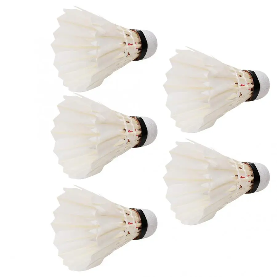 5PCS Shuttlecocks Gym Exercise Training Duck Feather Badminton Ball High Quality Badminton Shuttlecock Durable Badminton