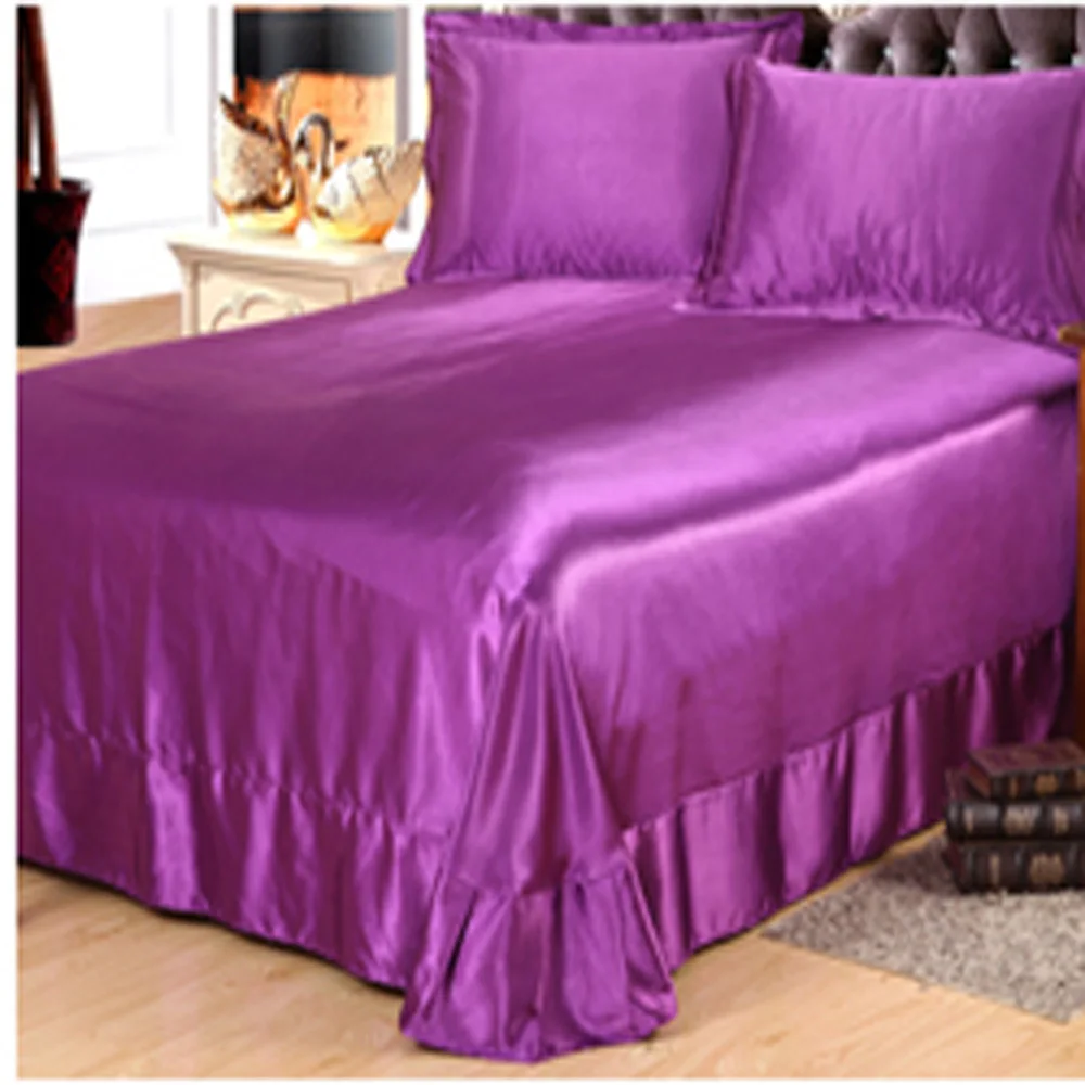 100% satén de seda juegos de cama, ropa de cama de satén blanco colcha almohada hoja de cama set, jeux ropa de cama sabana ajustable 100% satén de seda juegos de cama, ropa de cama de satén blanco colcha almohada hoja de cama set, jeux ropa de cama sabana ajustable