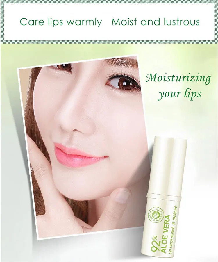 BIOAQUA Natural Aloe Moisturizing Lip Balm Colorless Refine Repair Lip Wrinkles for Woman Winter Lip Care 1 Pcs