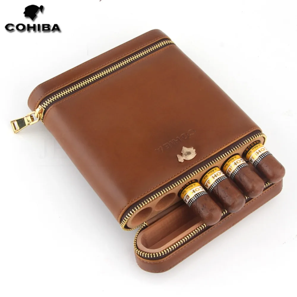 Mini Pocket Travel Cigar Case Cohiba Portable 6 S Leather Cedar Mini Pocket Travel Cigar Case Cohiba Portable 6 S Leather Cedar Wood Humidor Box Outdoor With Cigare Humidifier In Accessories From Home