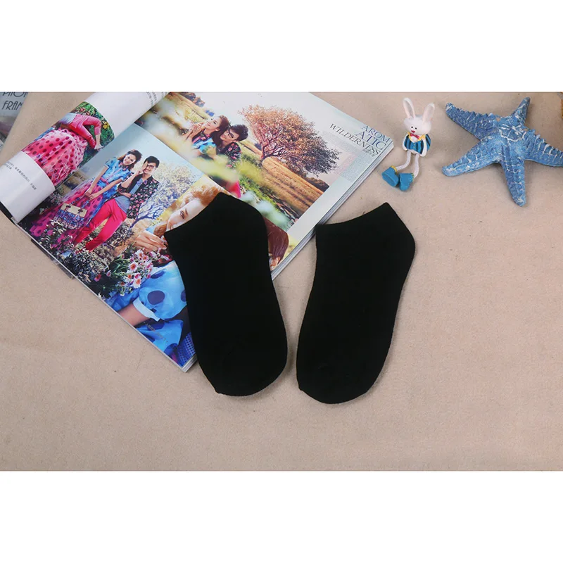 5 пар носков карамельного цвета для женщин; женские невидимые низкие носки из чистого хлопка; тапочки; Хлопок; мелкая measia 9z-wz011 - Цвет: Черный