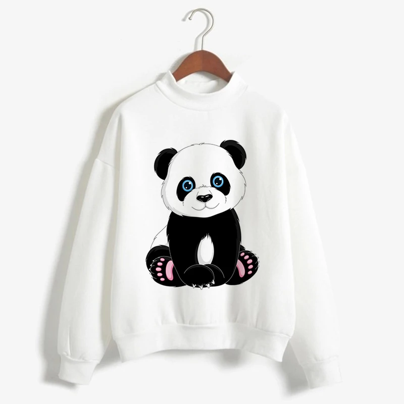 Повседневные Kawaii Panda Kpop толстовки Женская одежда с животным графическим принтом Harajuku с длинным рукавом Осенний пуловер Топы Футболки - Цвет: 365