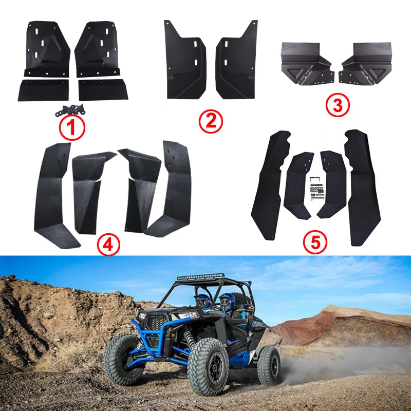 thumbnail image 2 of Polaris RZR Mud Flaps - Front Fender Flares For 2014-2016 RZR S 900 & 1000 Models 2 of 12