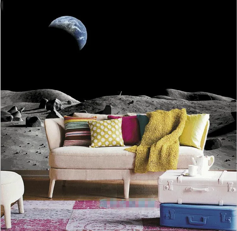 

beibehang 3D The lunar outer space wall mural ,Custom wallpaper according to your wall dimensions,The price per one square meter