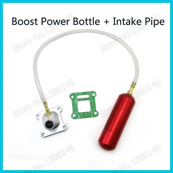 Red Aluminum Boost Power Bottle Manifold Intake Pipe For 47cc 49cc Mini