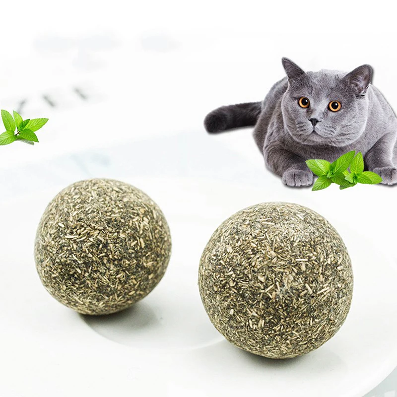 

Pet Cat Natural Catnip Treat Ball Favor Home Chasing Toys Healthy Safe Edible Treating