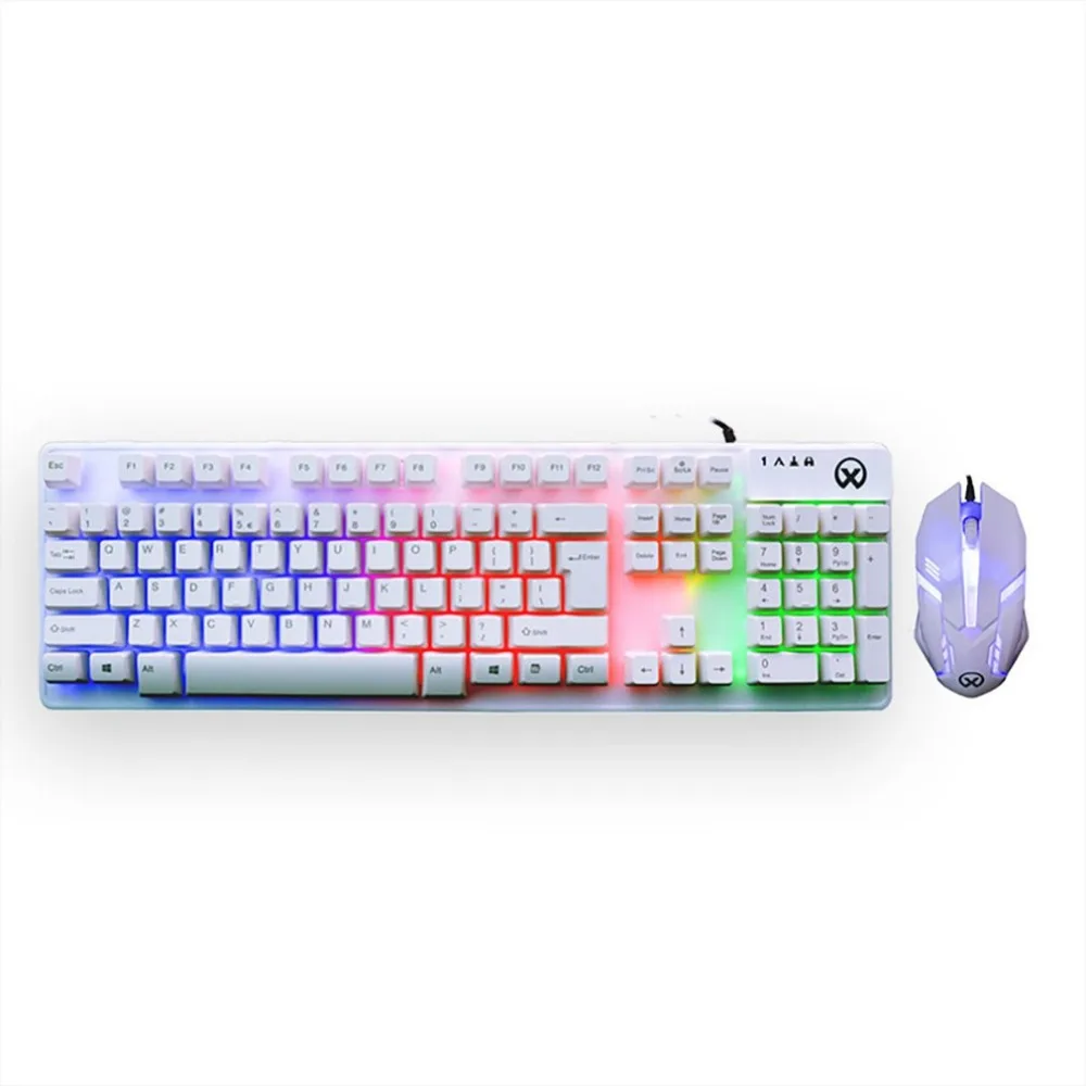 

G160 Luminous Design Mechanical Style Gaming Keyboard 108 Keys + USB Wired Mouse For Laptop PC Computer