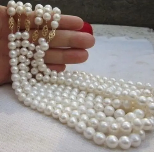 

shitou 00991 wholesale 6PC 8-9MM Akoya AA+ white pearl necklace